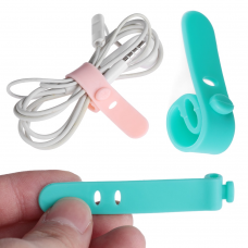 Silicone Organizer Winder Straps Headphones Soft Tape USB Wire Cable Tie Utensil Organize Storage Holder Earphone Clips